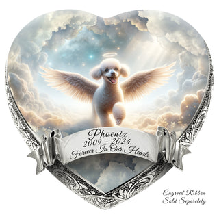 White Mini Poodle - Celestial Canvas Dog Urn